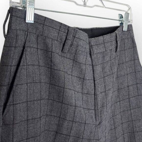 Club Monaco Women's Vintage 90s Wool Grid Trousers Gray Black size 30 - Picture 2 of 6
